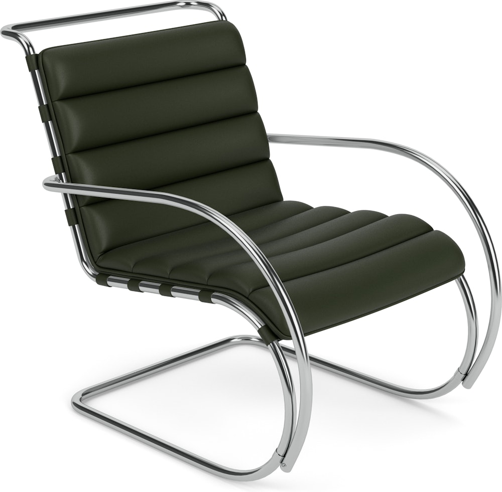 MR Lounge Chair - Armchair, Volo Leather, Arbor Shade, Polished Chrome
