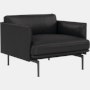 Outline Studio Armchair - Refine Leather,  Black