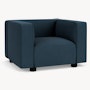 Barber Osgerby Armchair -  Black Lacquer,  Hourglass,  Indigo