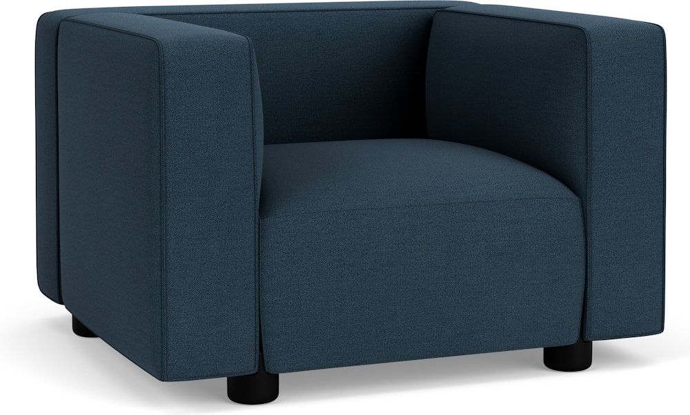 Barber Osgerby Armchair -  Black Lacquer,  Hourglass,  Indigo