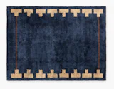Backgammon Wool Moroccan Rug - 9' x 12', Navy Backgammon Wool Moroccan Rug - 9' x 12', Navy