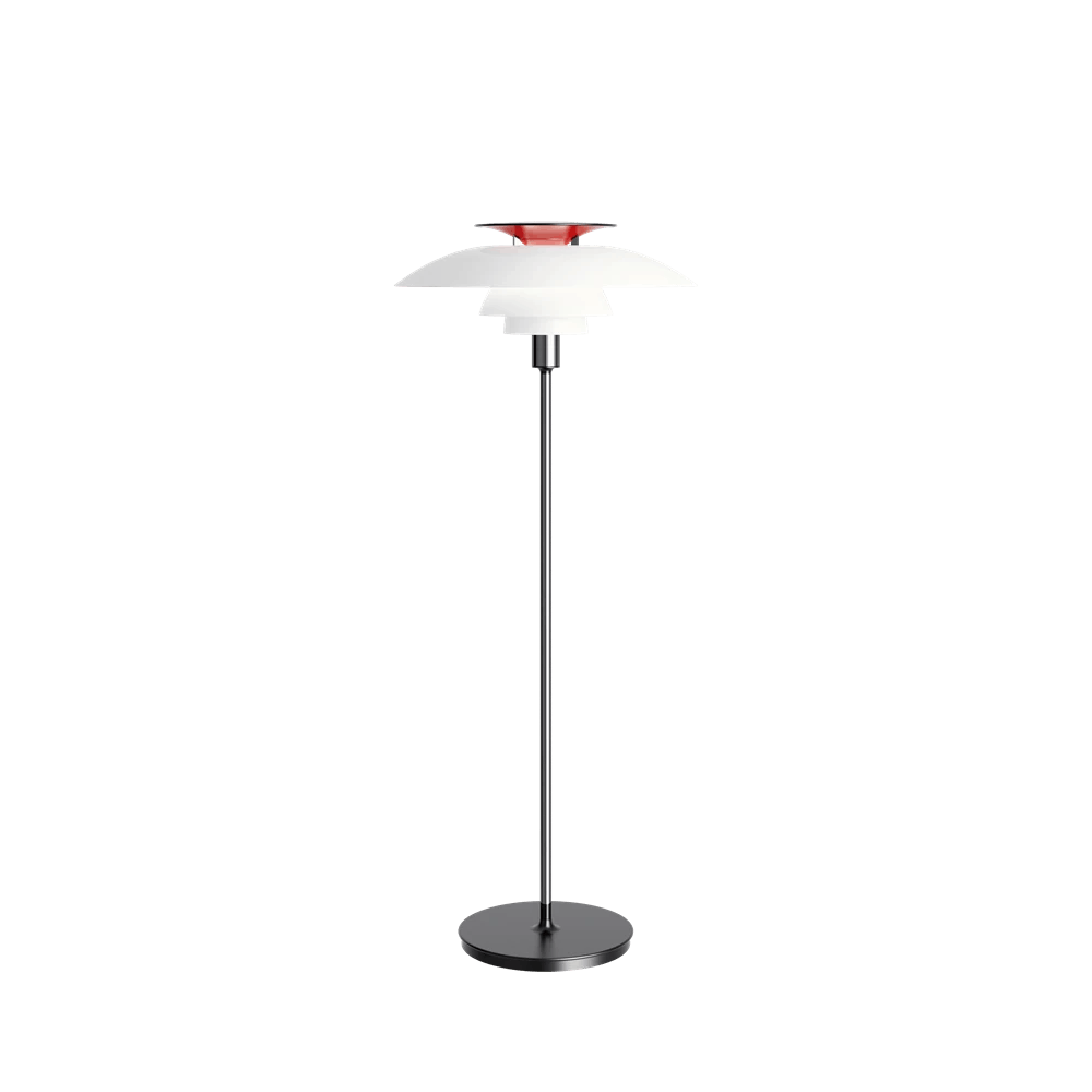 PH80 Floor Lamp - White Opal and Chrome