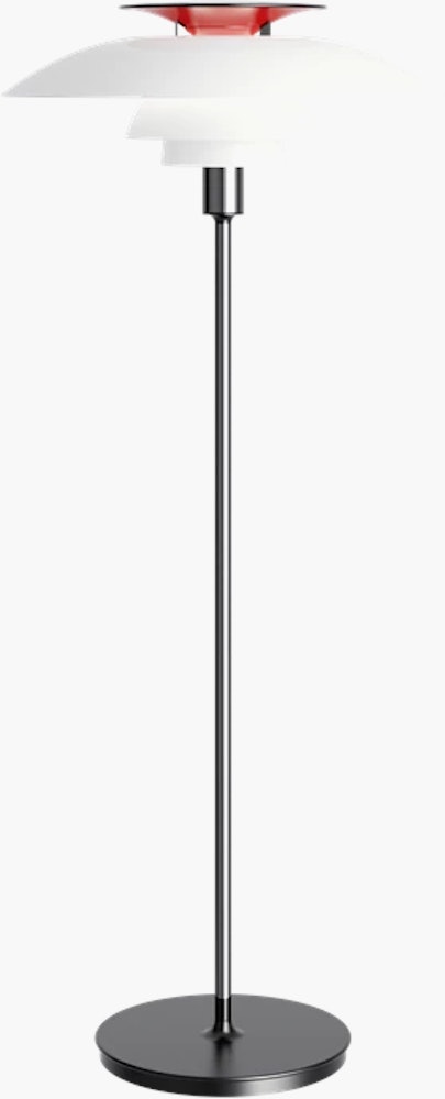 PH80 Floor Lamp - White Opal and Chrome