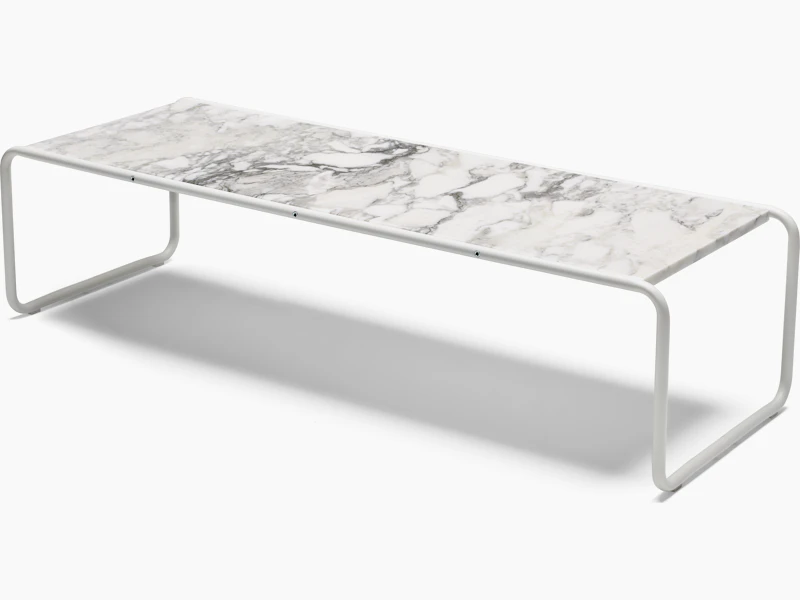 Laccio Large Table in White with Marble Top