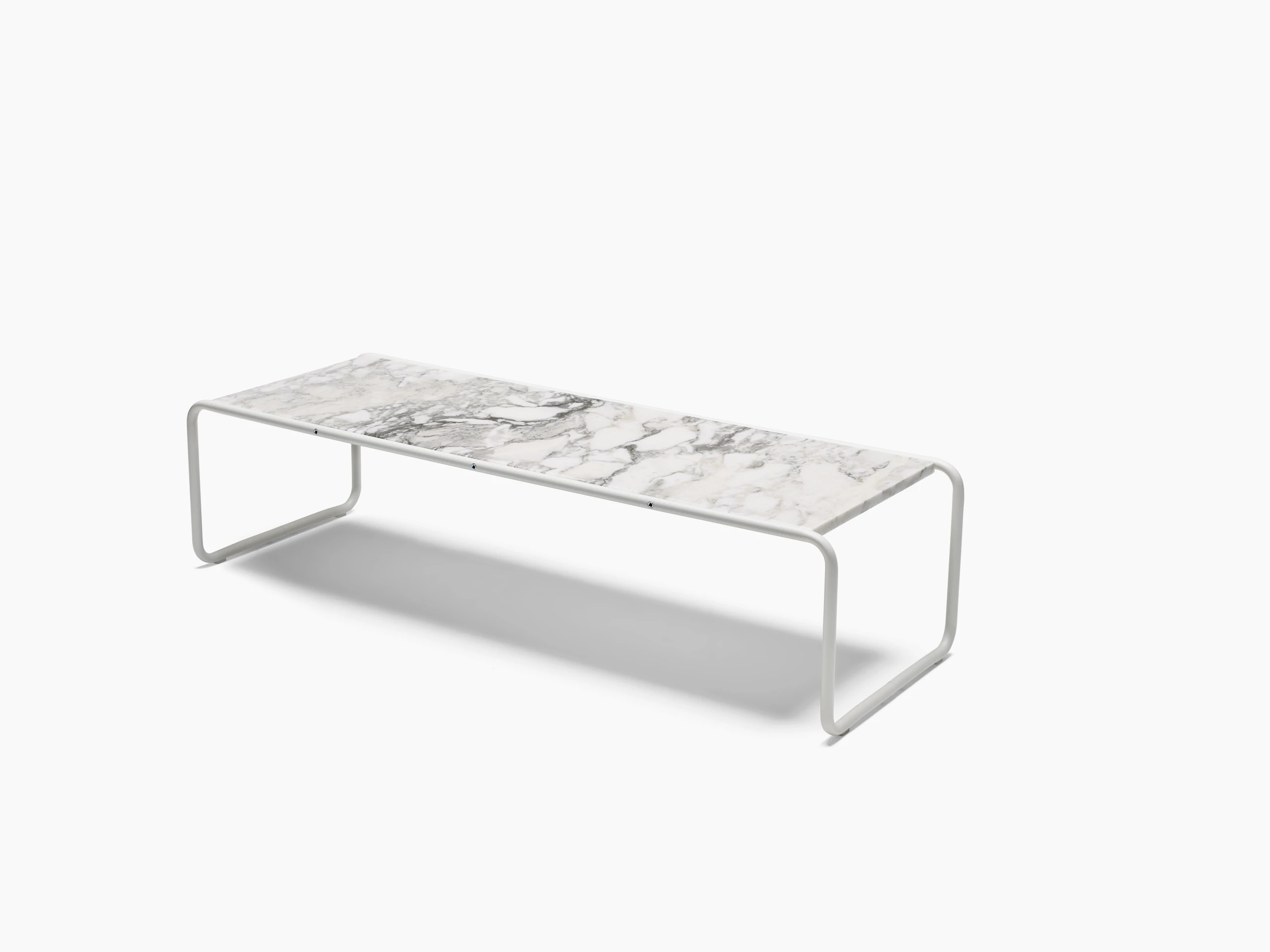 Laccio Large Table in White with Marble Top