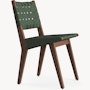 Risom Side Chair - Forest Green Cotton, Light Walnut