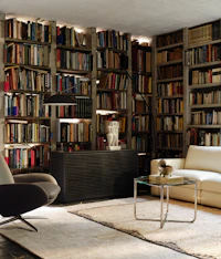 Line Credenza, Large in Black and MR Table