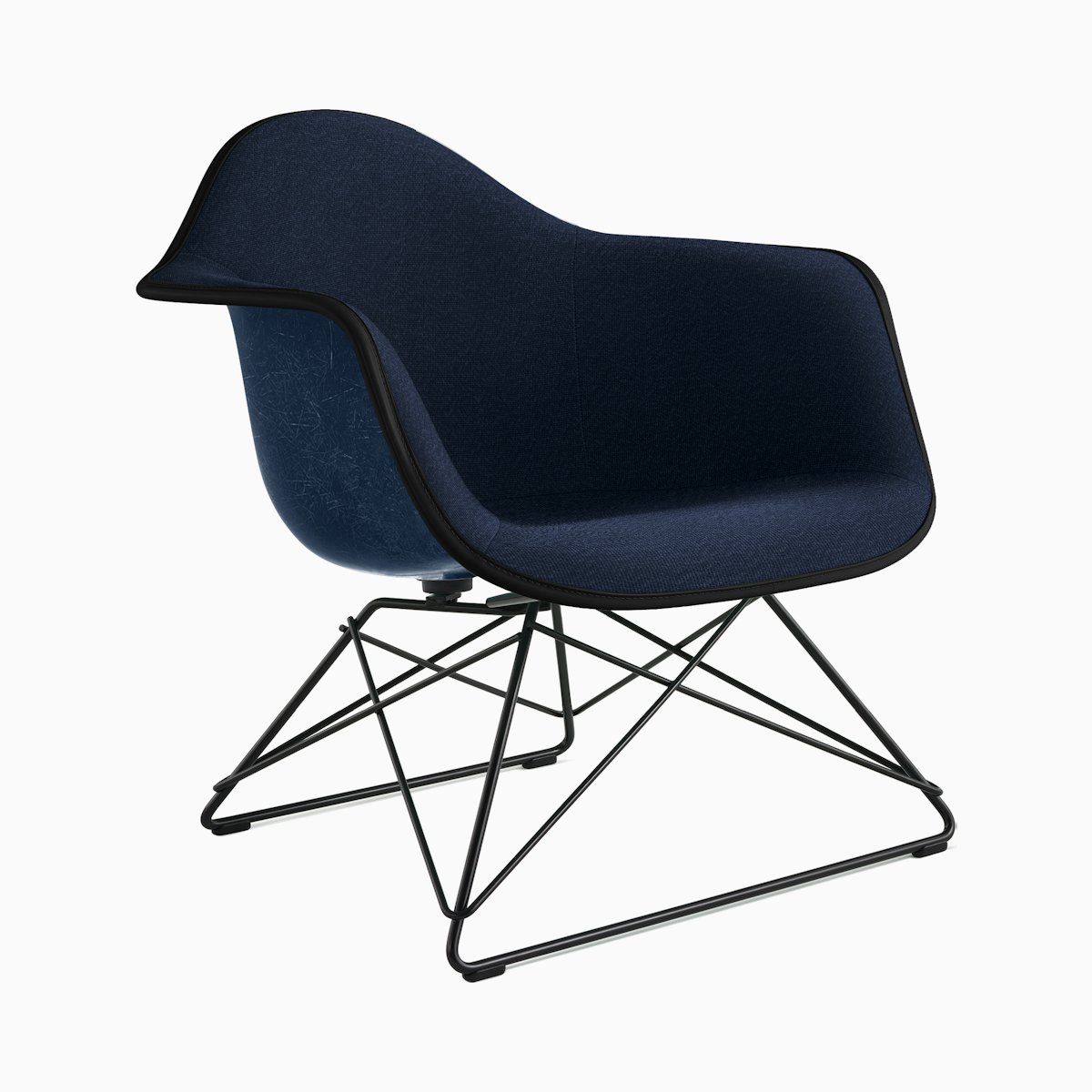 Eames Upholstered Molded Fiberglass Low Wire Base Armchair