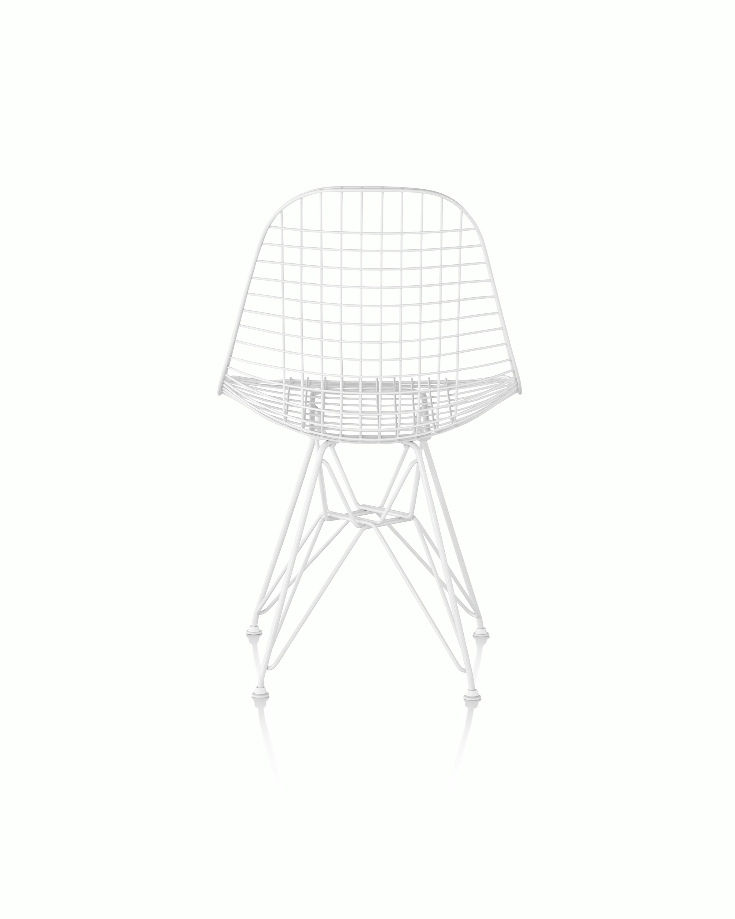 Eames Wire Chair Outdoor with white finish and wire base.