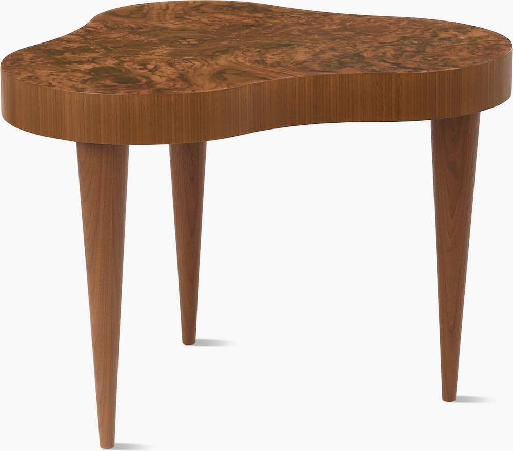 Rohde Paldao side table in walnut burl front view