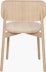 A matte lacquered oak Soft Edge 12 Side Chair viewed from the back