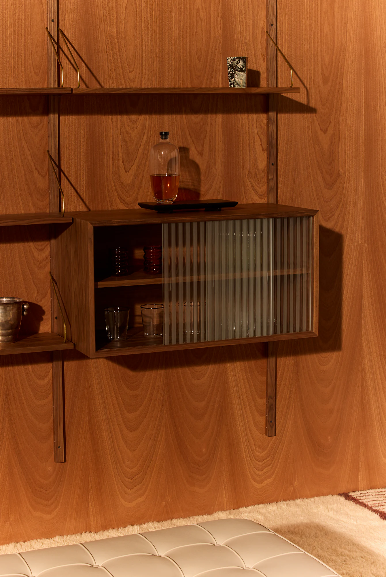 Royal System shelving cabinet with slatted door insert