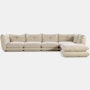 Pillo Sectional -  Right,  Five Seater with Ottoman,  Standard or Deep,  Haven,  Ivory