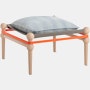 Twain Footstool in Acca Light Blue and Natural Beech