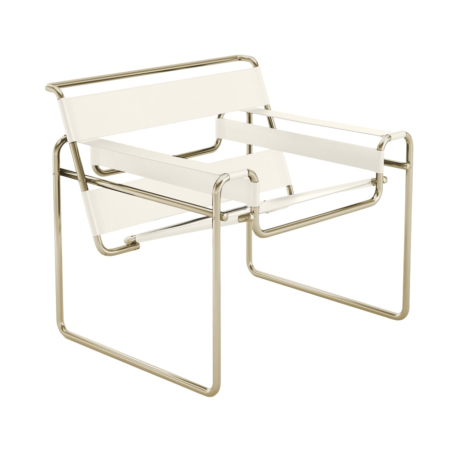 Wassily Chair - white,  gold