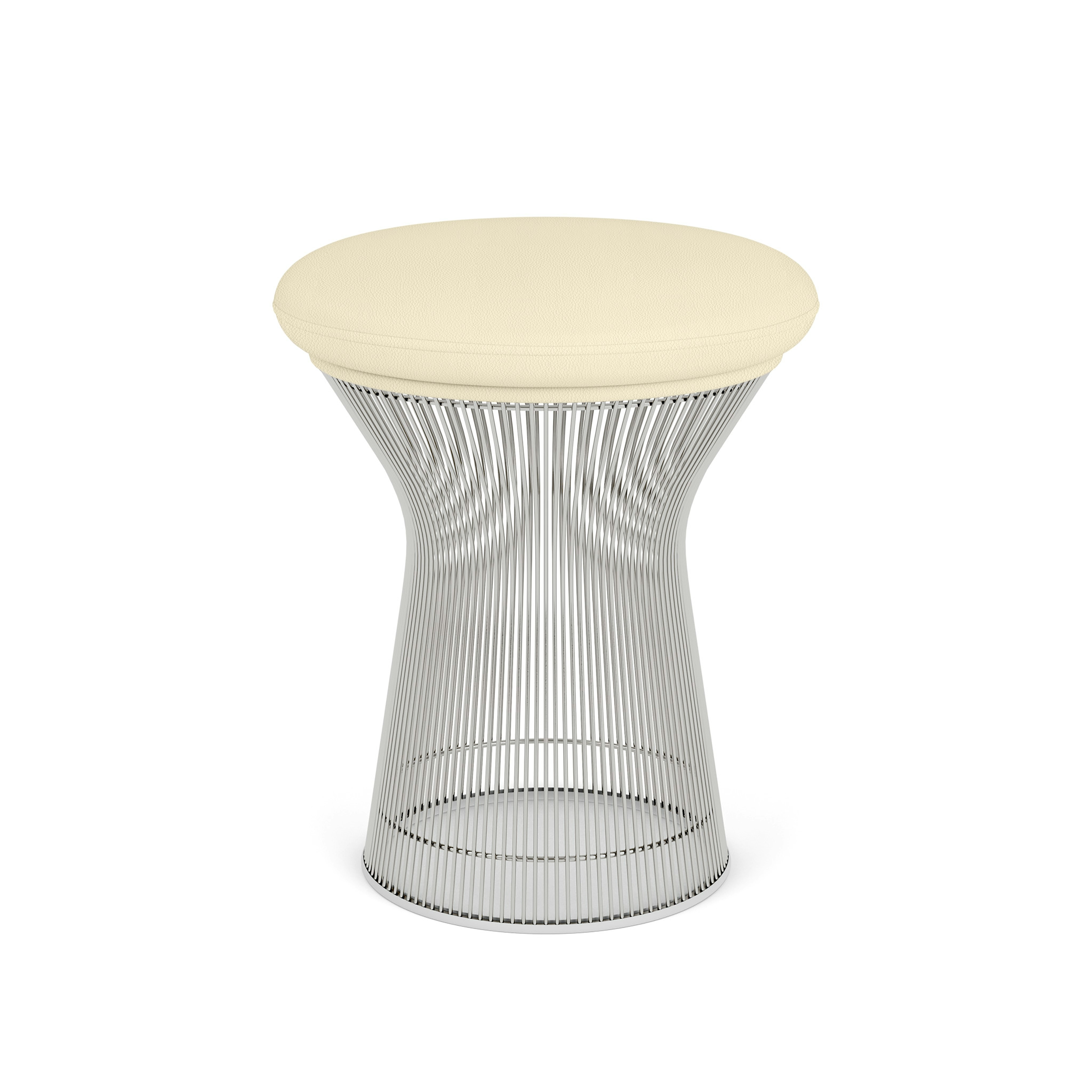 Platner Stool - Polished Nickel,  Volo Leather,  Ivory