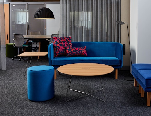 Rockwell Unscripted Collection neocon 2018 lounge area rockwell unscripted occasional table