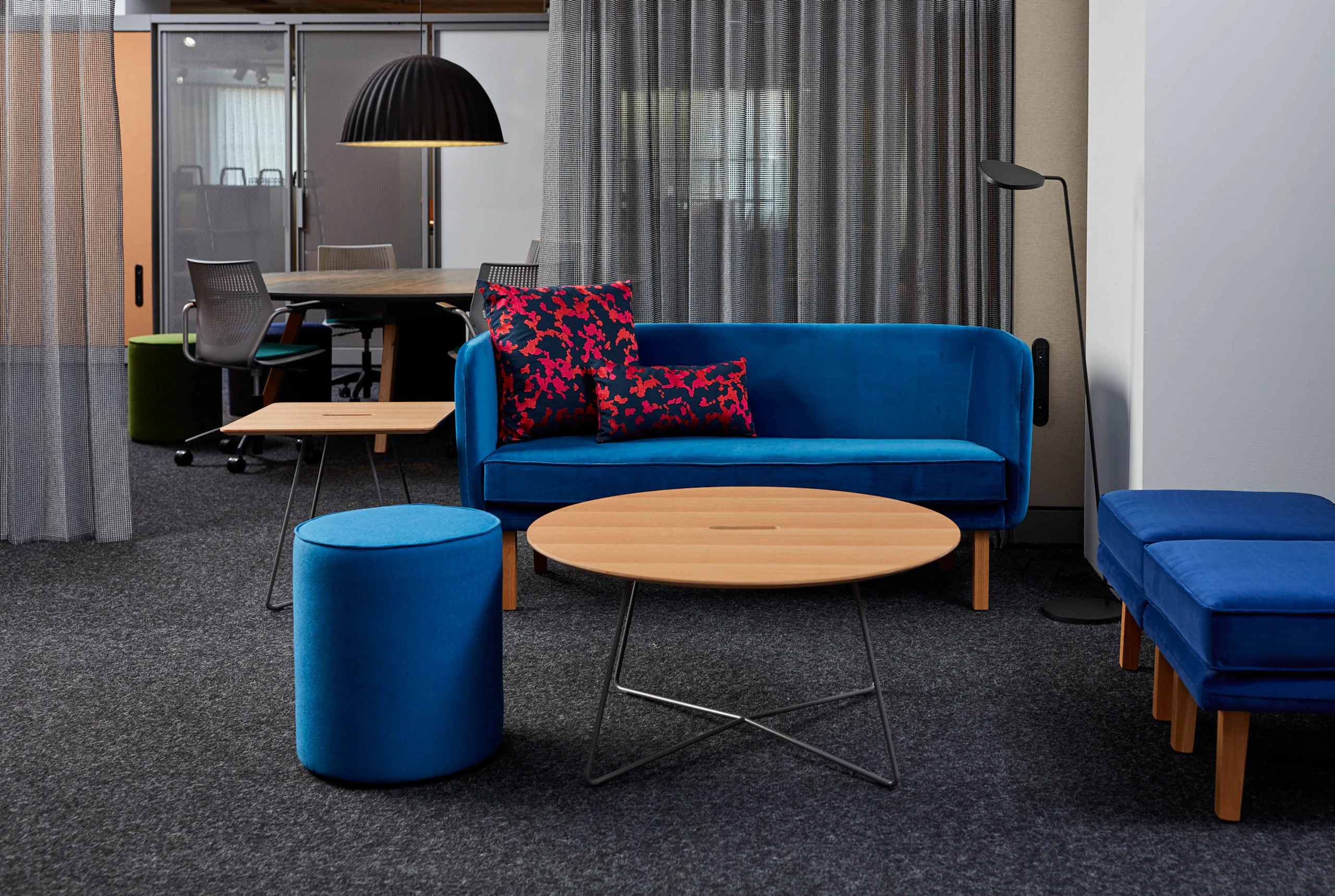 neocon 2018 k. collection lounge area rockwell unscripated ocassional table