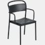 Linear Steel Chair - Armchair,  Black