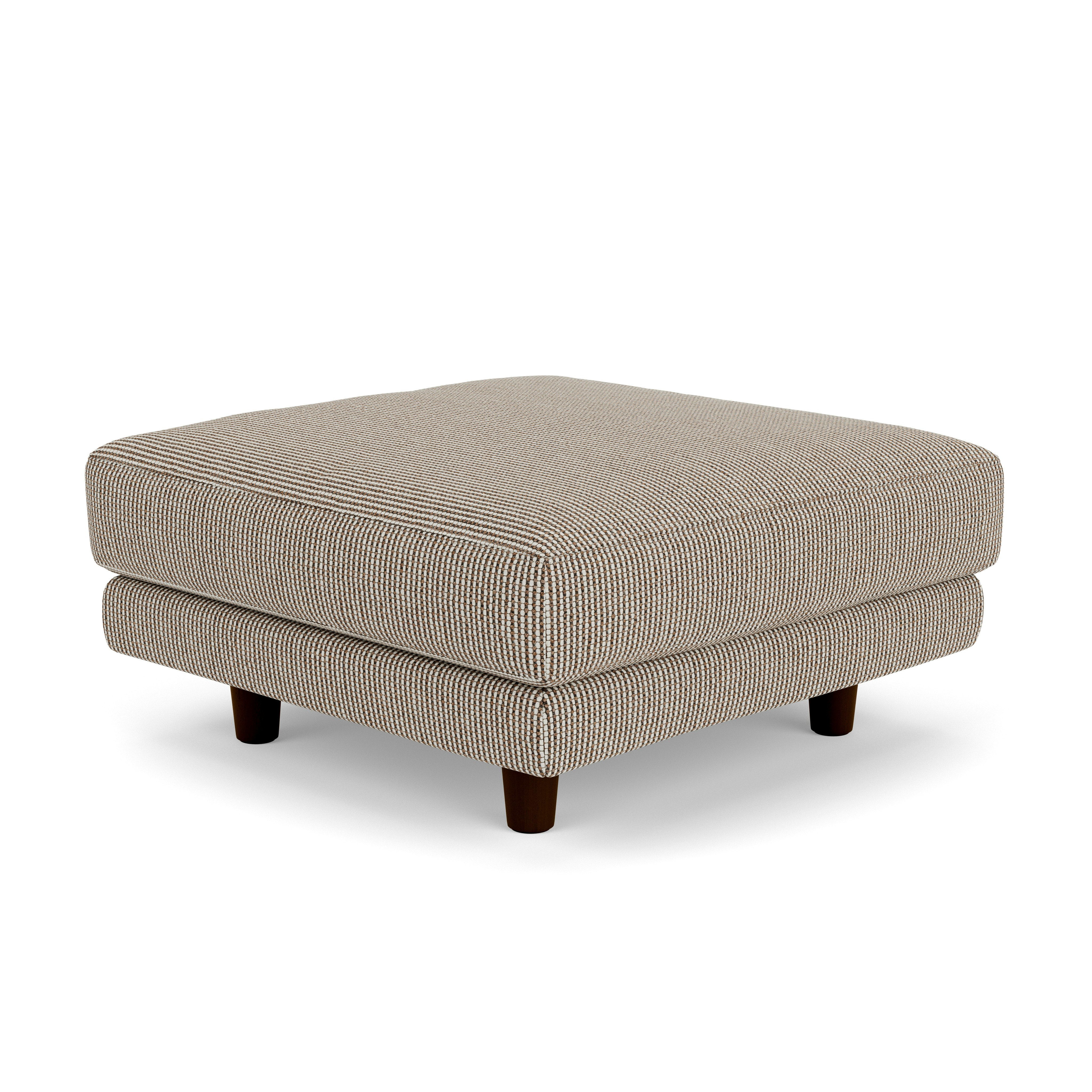 D'Urso Ottoman - Cato, Sand, Burnt Walnut on Oak