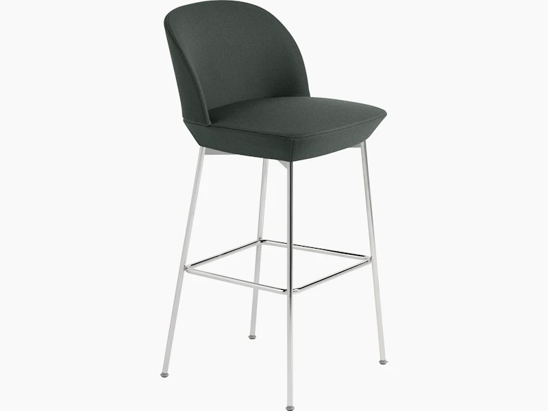 Oslo barstool 75 cm twill weave 990 chrome