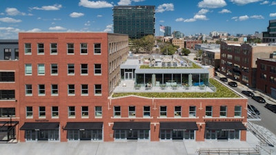 An exterior shot of 1100 W Fulton Market in Chicago.