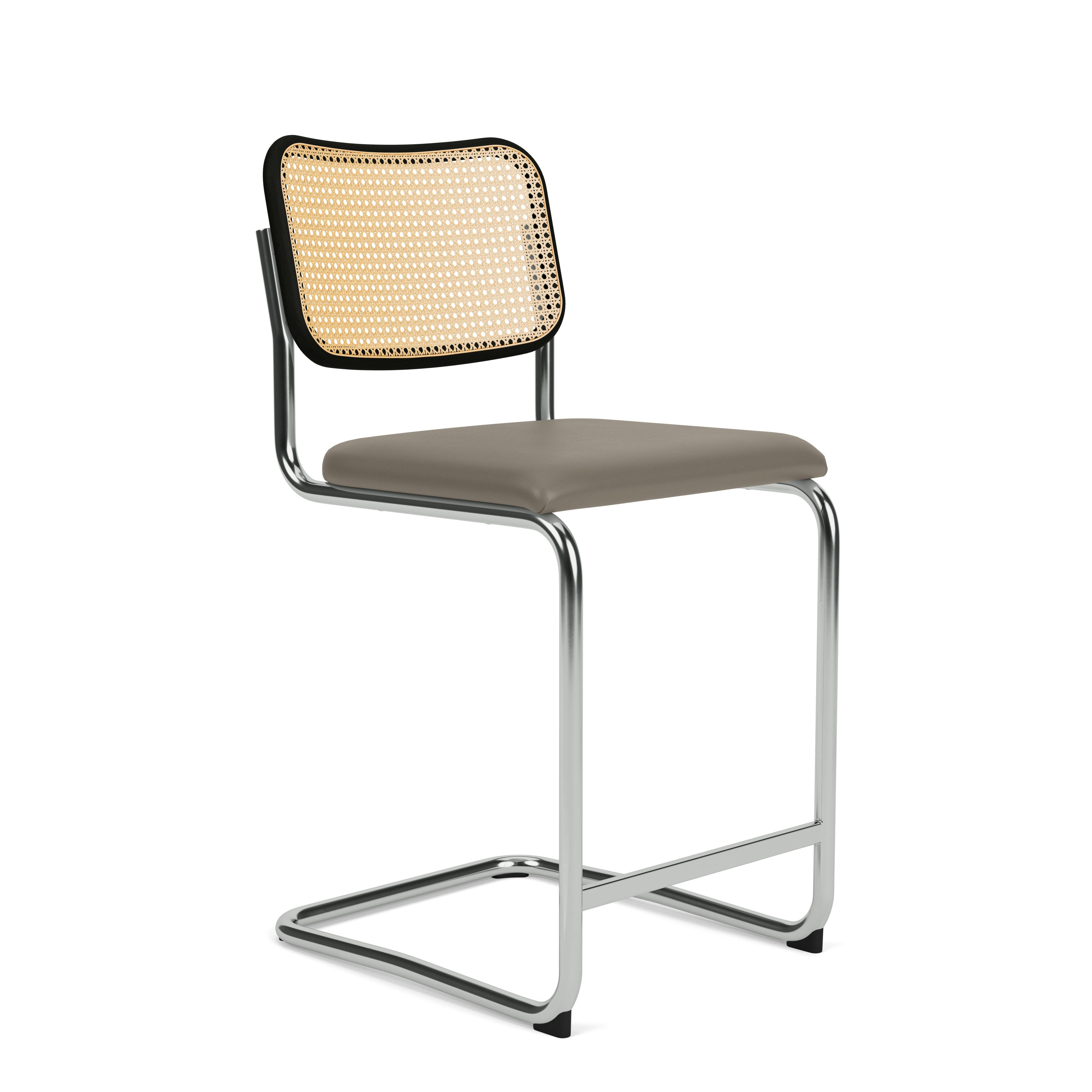 Cesca Stool Upholstered, Acqua Leather, Aquitania