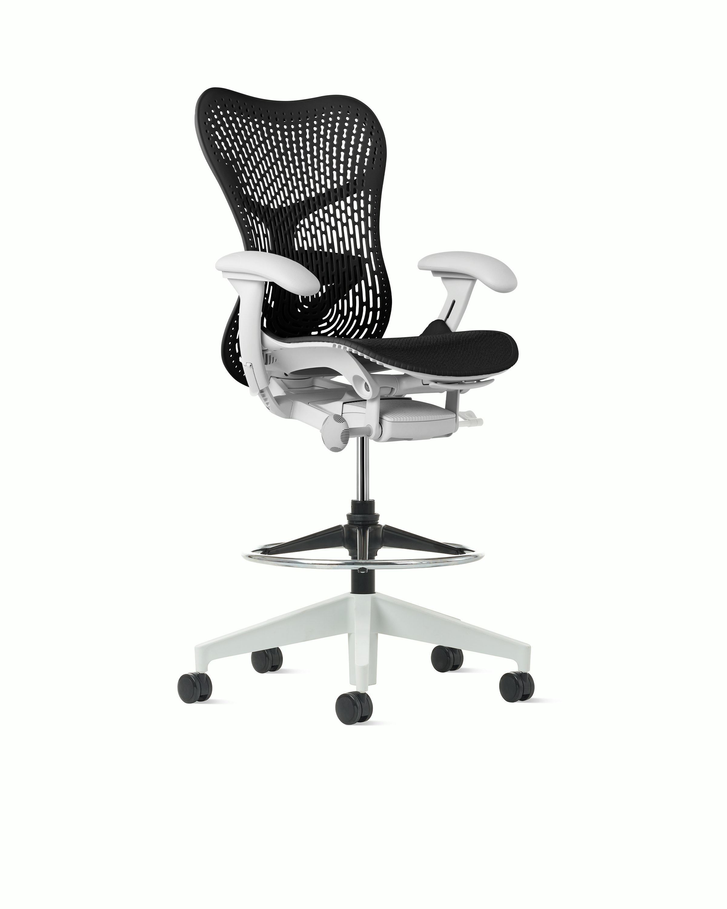 Mirra 2 Stool in Alpine with Grpahite Triflex suspension and FlexFront seat