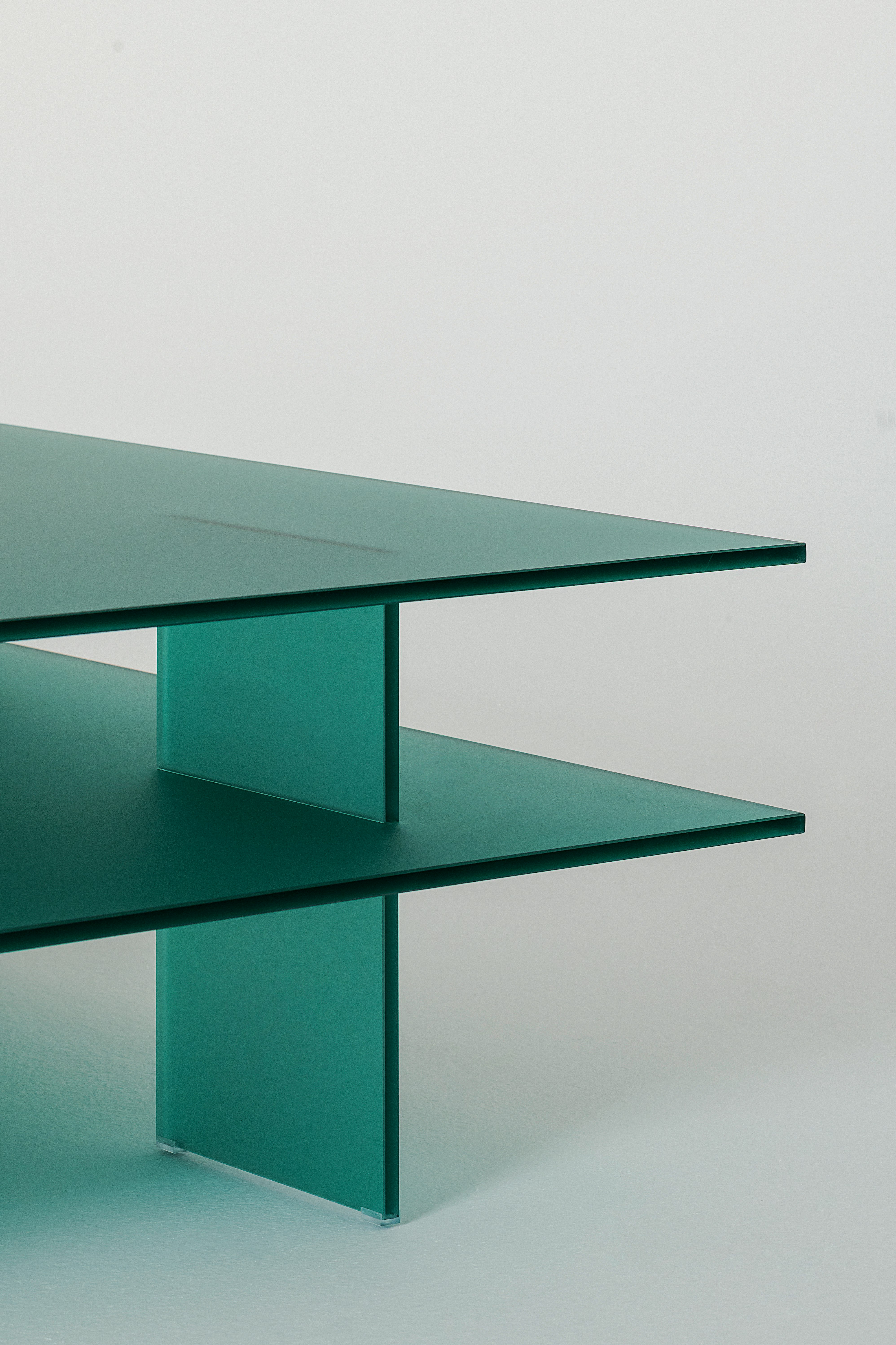 Kazimir Coffee Table in Green Pasted Glass detail