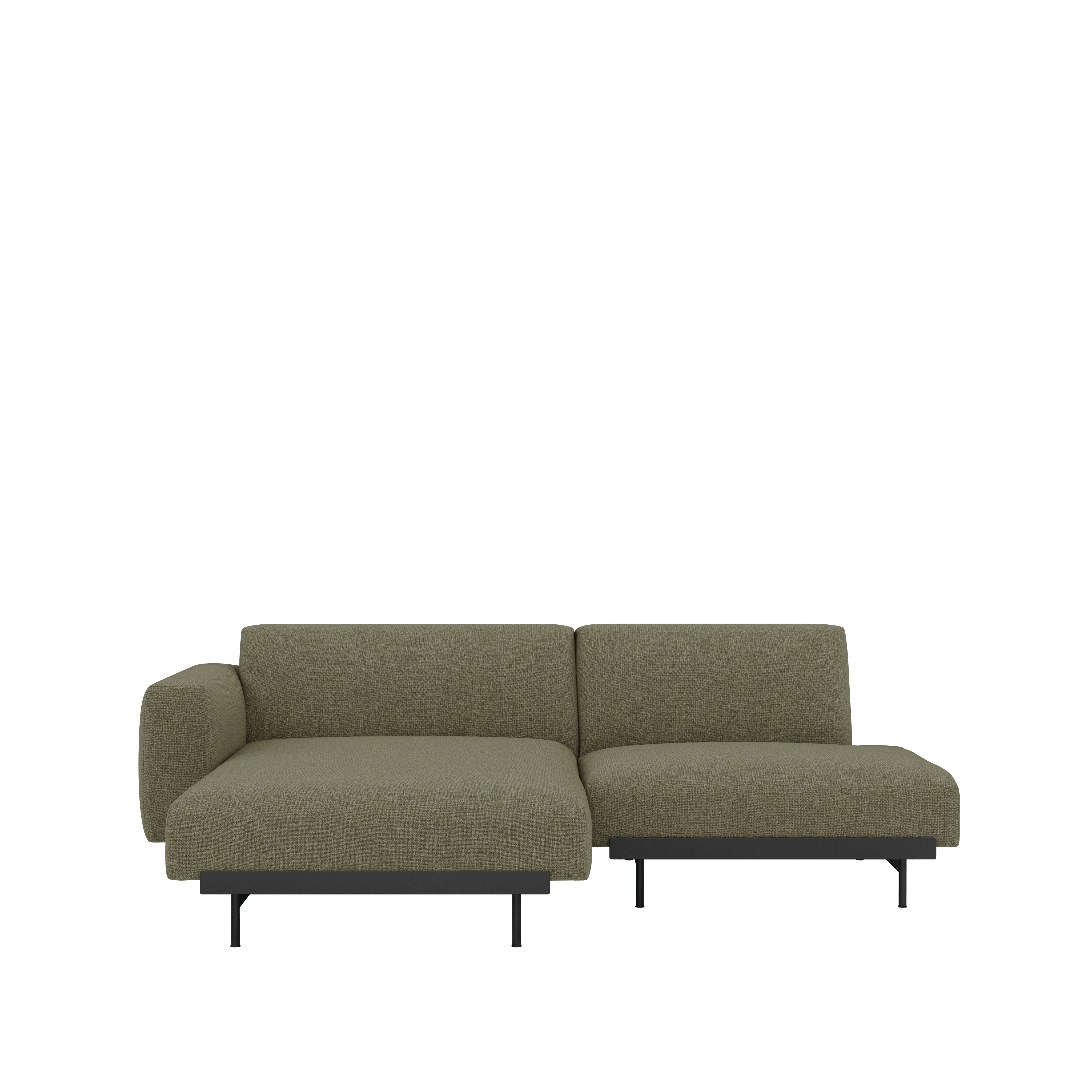 In Situ Sectional - One Arm Chaise,  Left,  2 Seater,  Configuration 6,  Clay,  17 Juniper,  Black