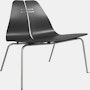 PK23 Lounge Chair -  Black, Brushed Stainless Steel