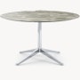 Florence Knoll Table Desk - Round, 54", Polished Grey, Polished Chrome