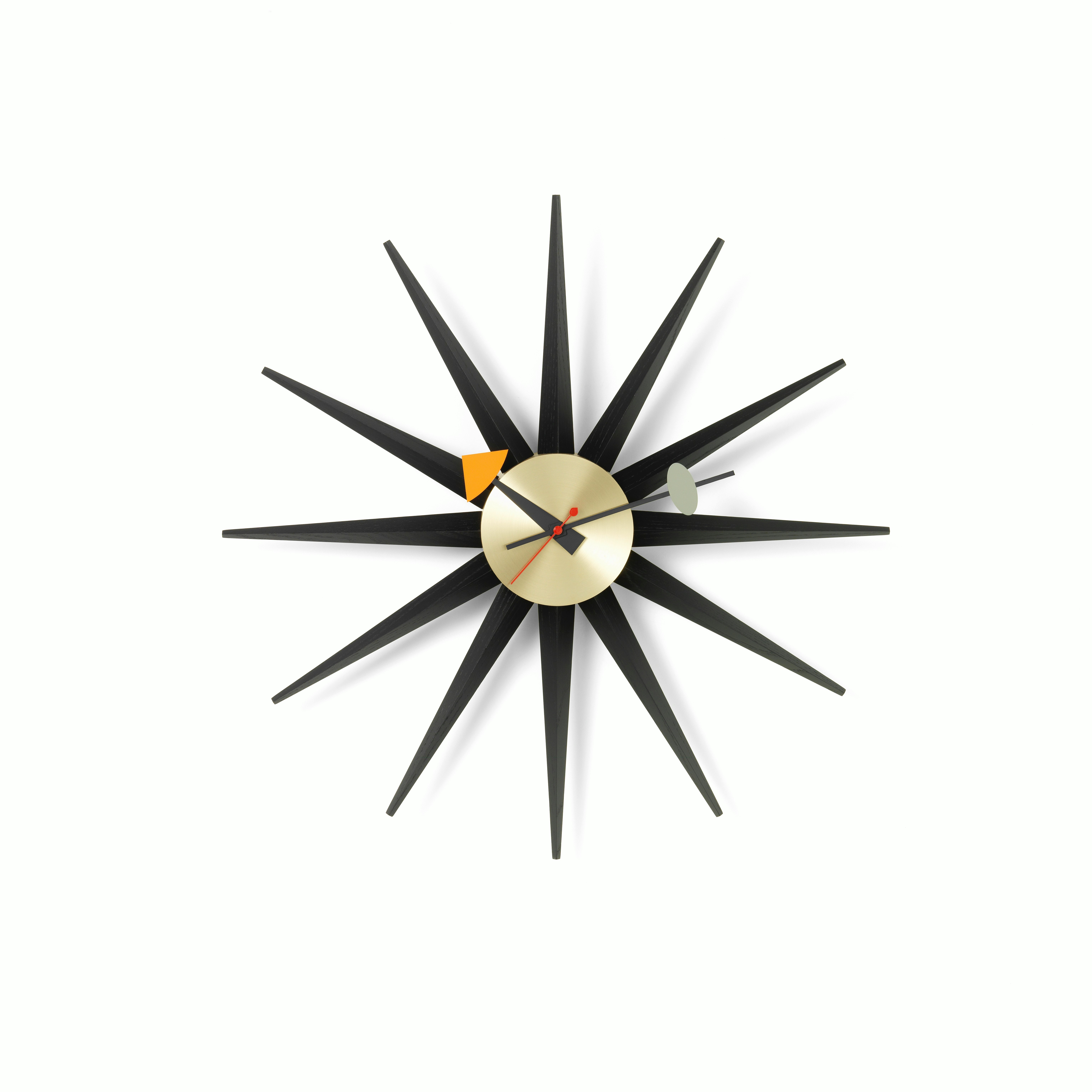 Nelson Sunburst Clock - Black / Brass