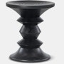 Eames Turned Stool in ebony ash Shape C.