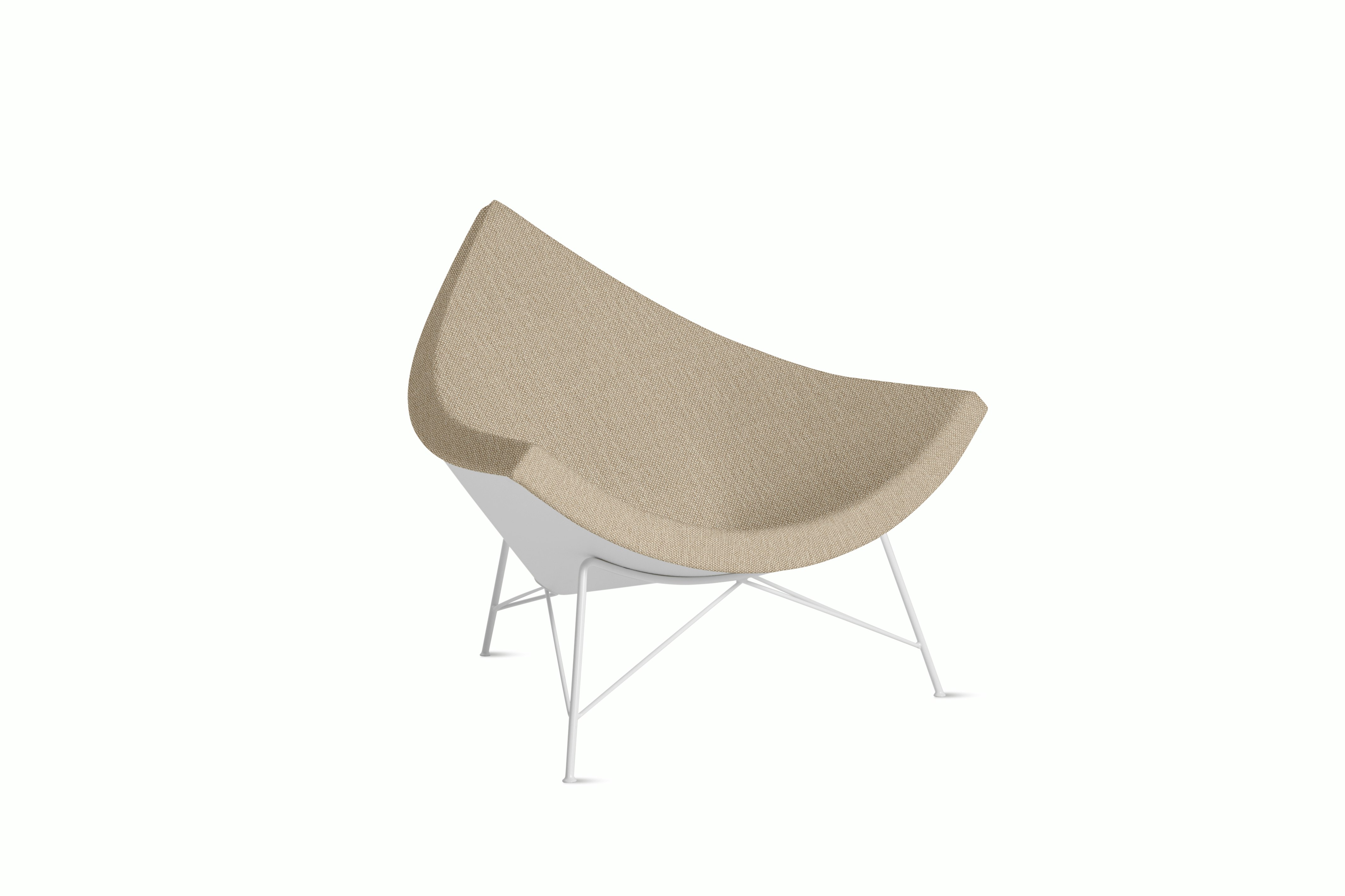 Nelson Coconut Lounge Chair in Mode Basket with White Base