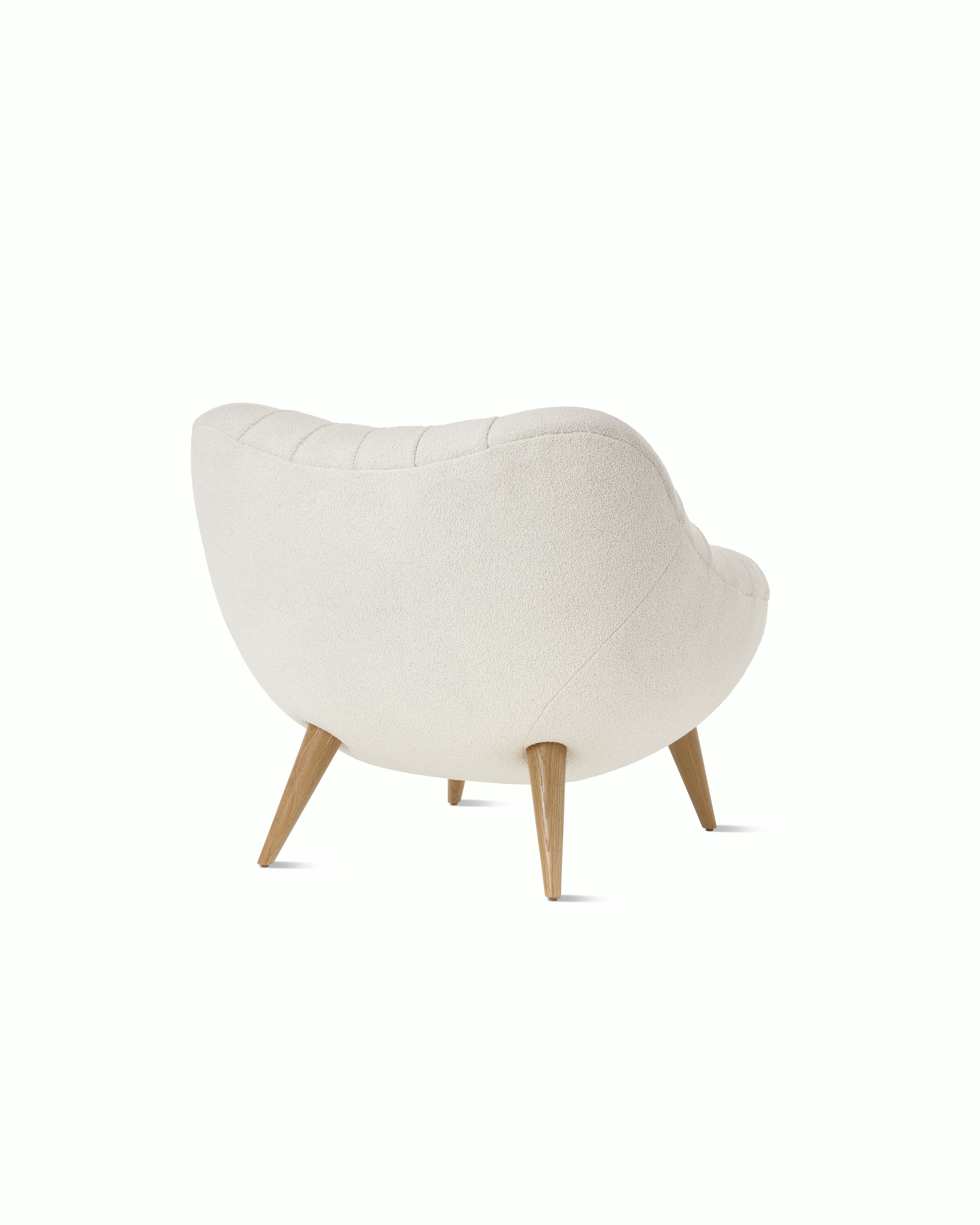 Rohde Easy Chair in ivory back angled view.