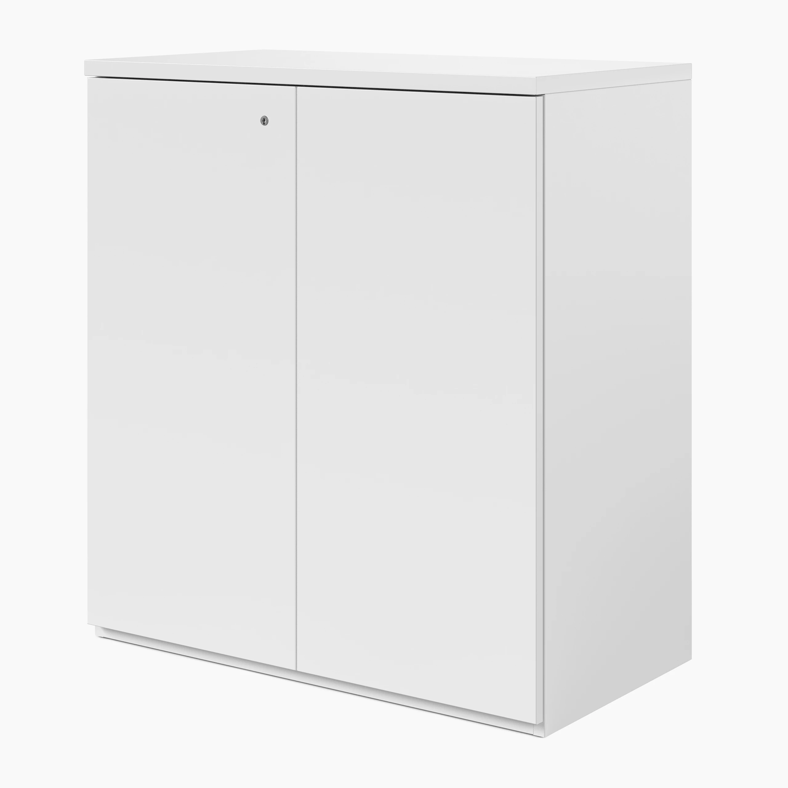 White Series 2 storage cabinet, viewed from a front angle.