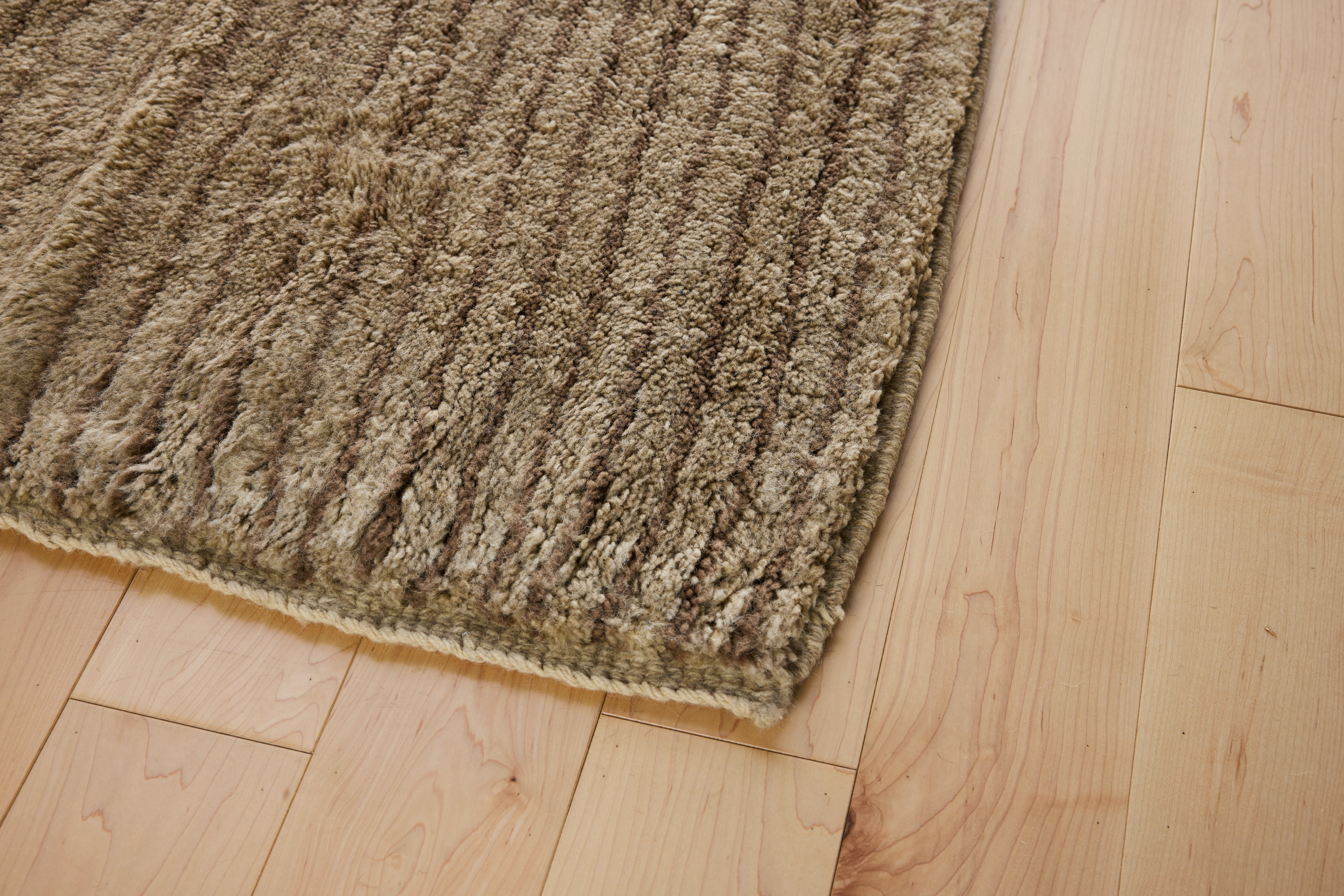 Borderline Wool Moroccan Rug - Light Grey,  Runner