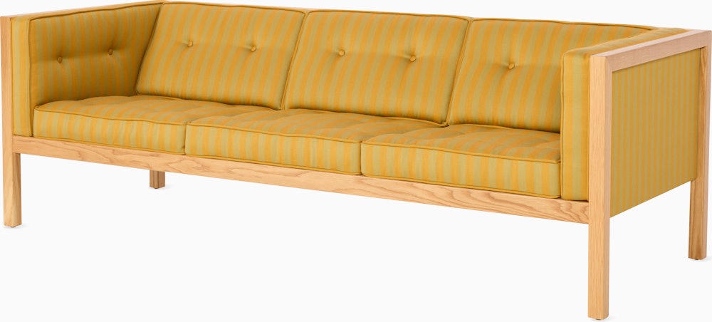 Cube Sofa - 80",  Toostripe,  Ochre Dark / Sienna,  Oak"