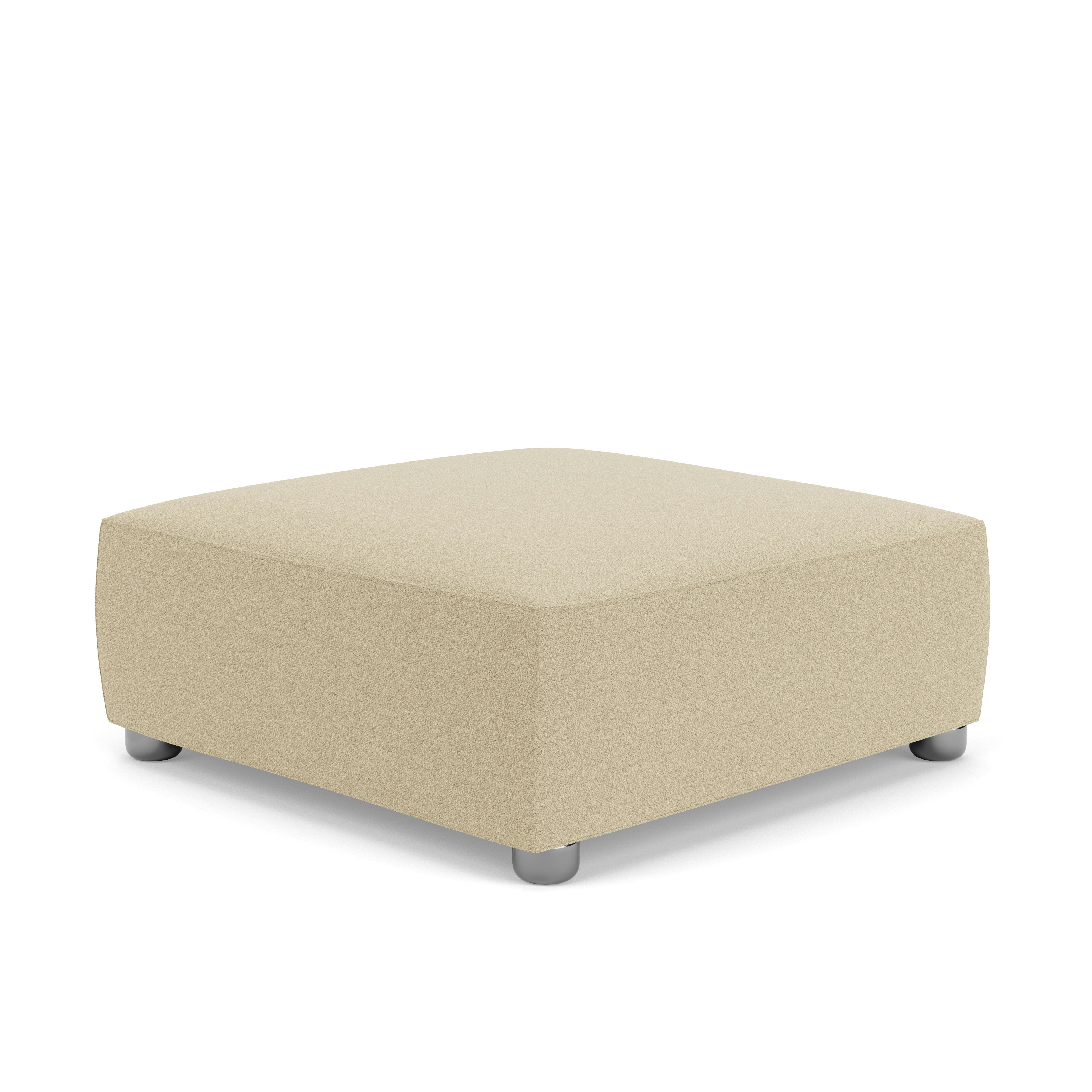 Barber Osgerby Ottoman -  Medium, Chrome, Classic Boucle, Neutral