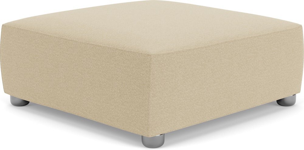 Barber Osgerby Ottoman -  Medium, Chrome, Classic Boucle, Neutral
