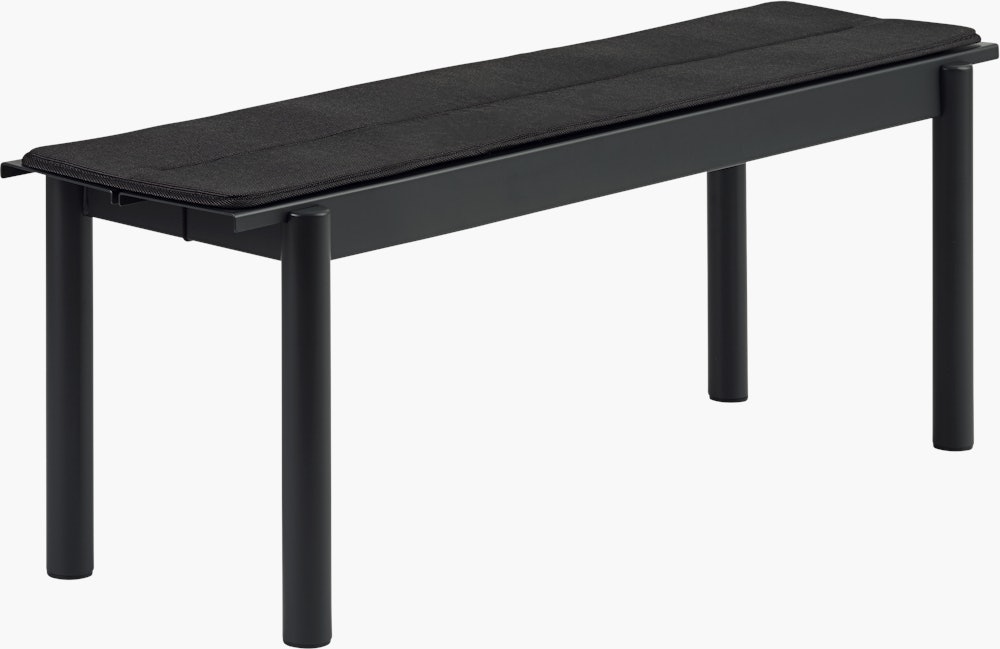 Linear Steel Bench Seat Pad - 44",  Black"