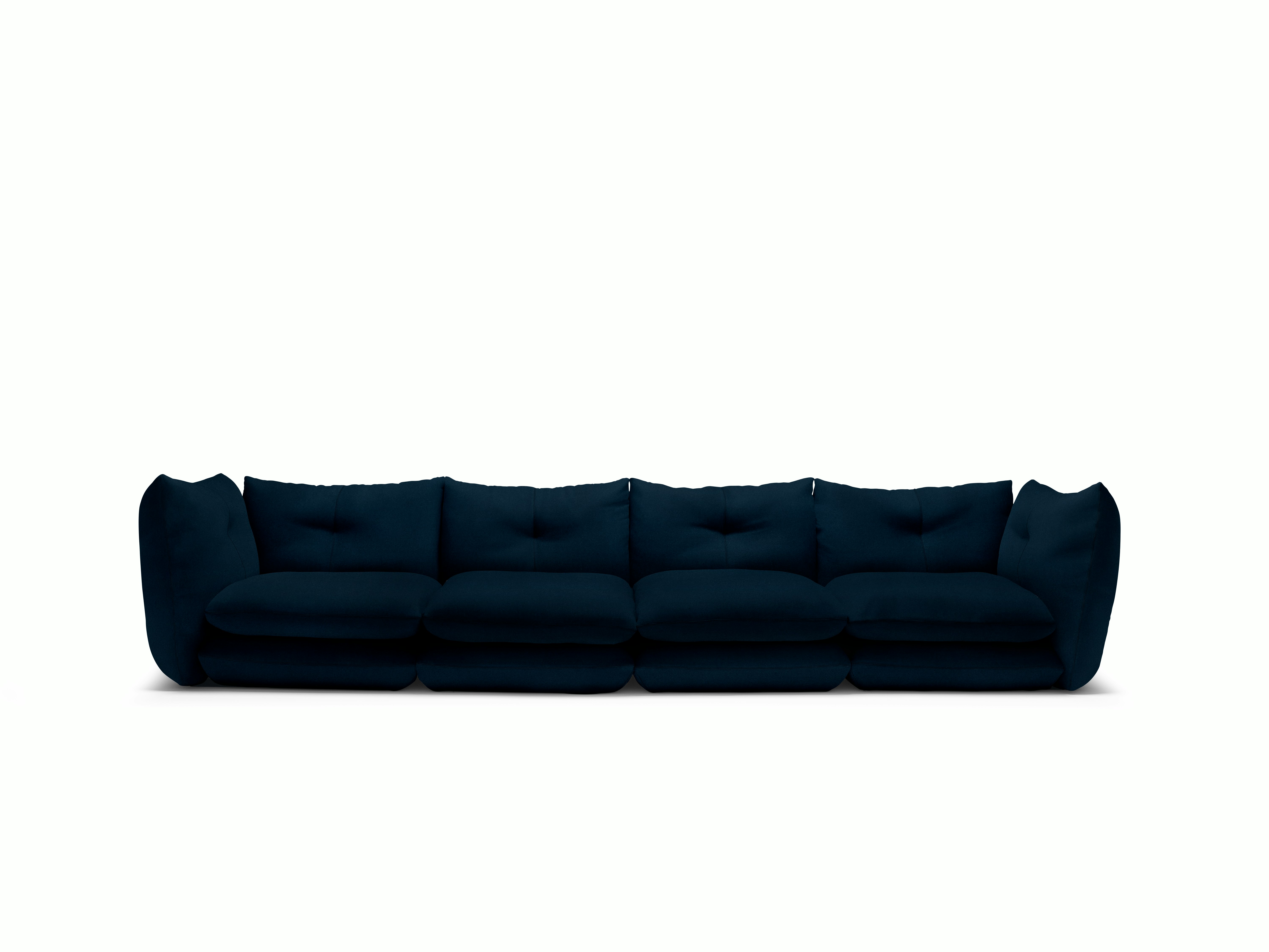 Pillo Sofa -  Four Seater,  Standard or Deep,  Iseo,  Dark Blue