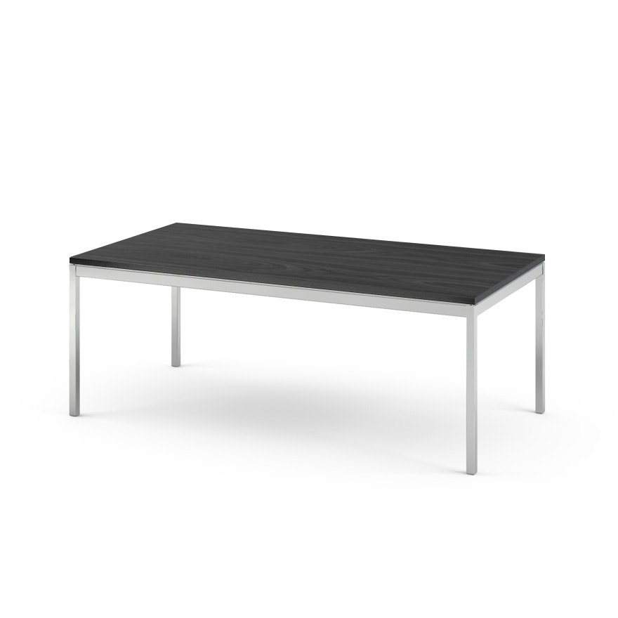 Florence Knoll Rectangular Coffee Table - 45 X 22, 17, Ebonized Walnut, Polished Chrome