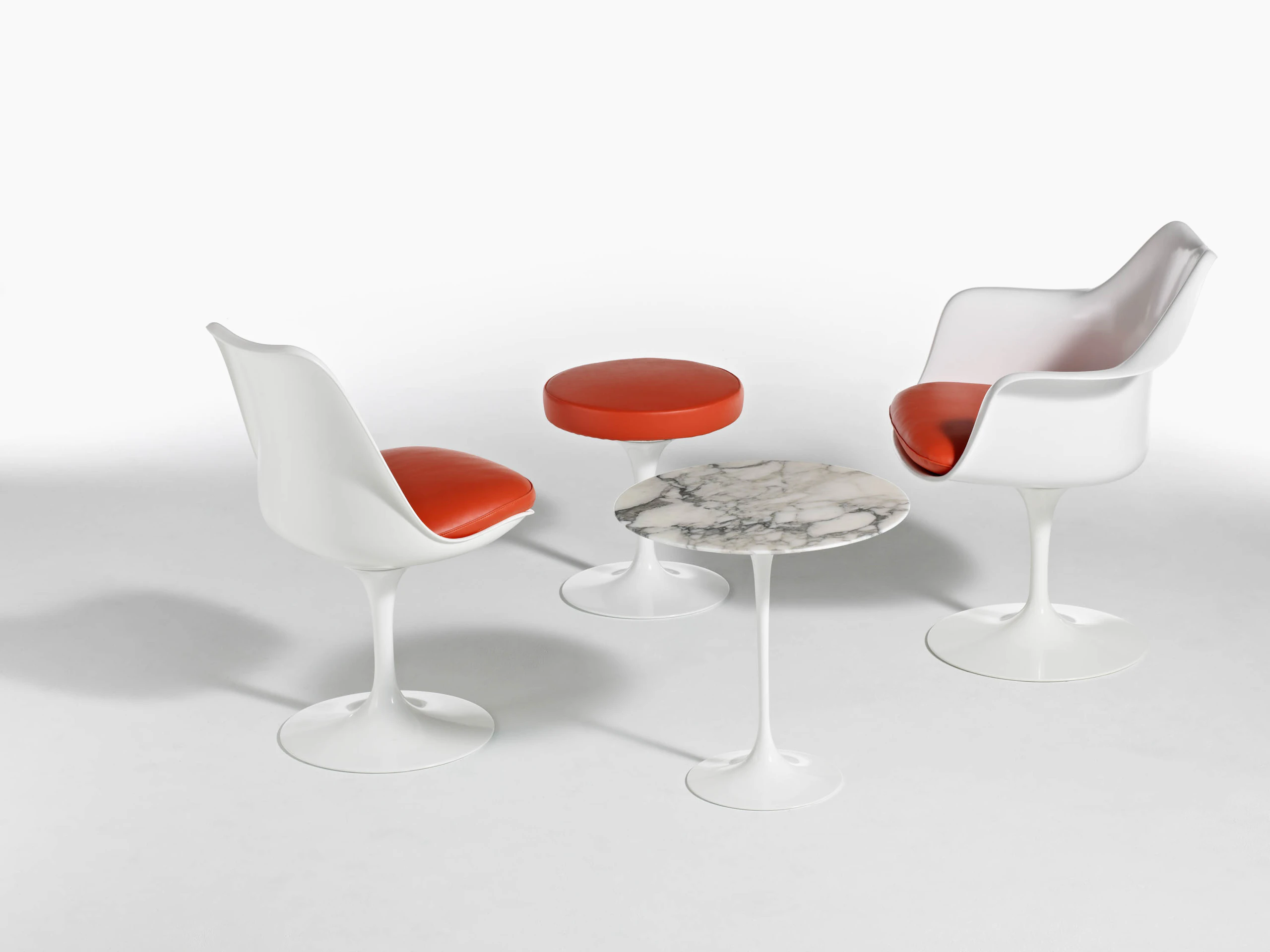 Eero Saarinen Pedestal Collection Tulip Stool Tulip Armchair Tulip Armless Chair Pedestal Side Table
