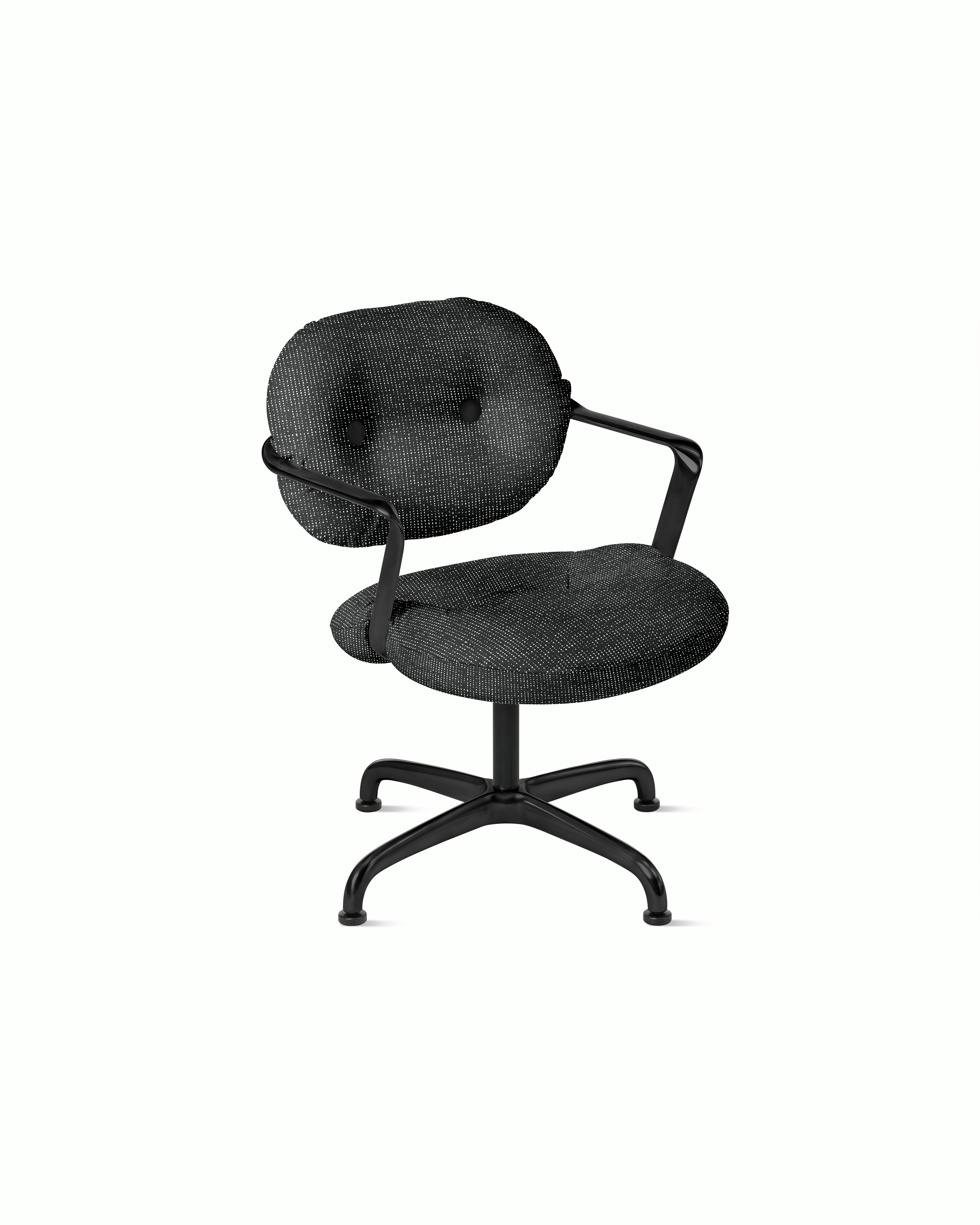 Morrison Hannah Occasional Chair - With Arms,  Prestini,  Black / White,  Black,  Glides FSC Certified