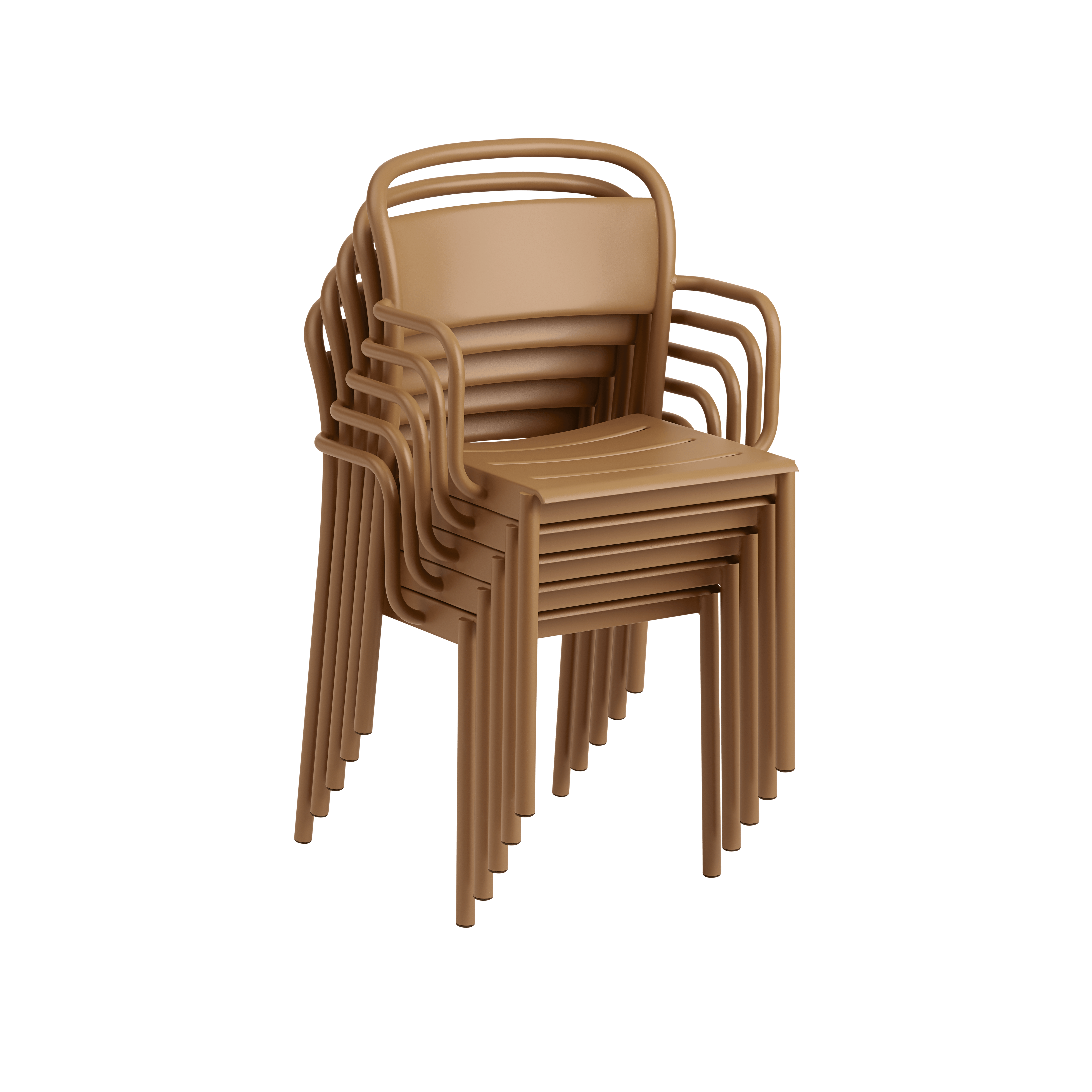 Linear Steel Chair - Armchair,  Burnt Orange