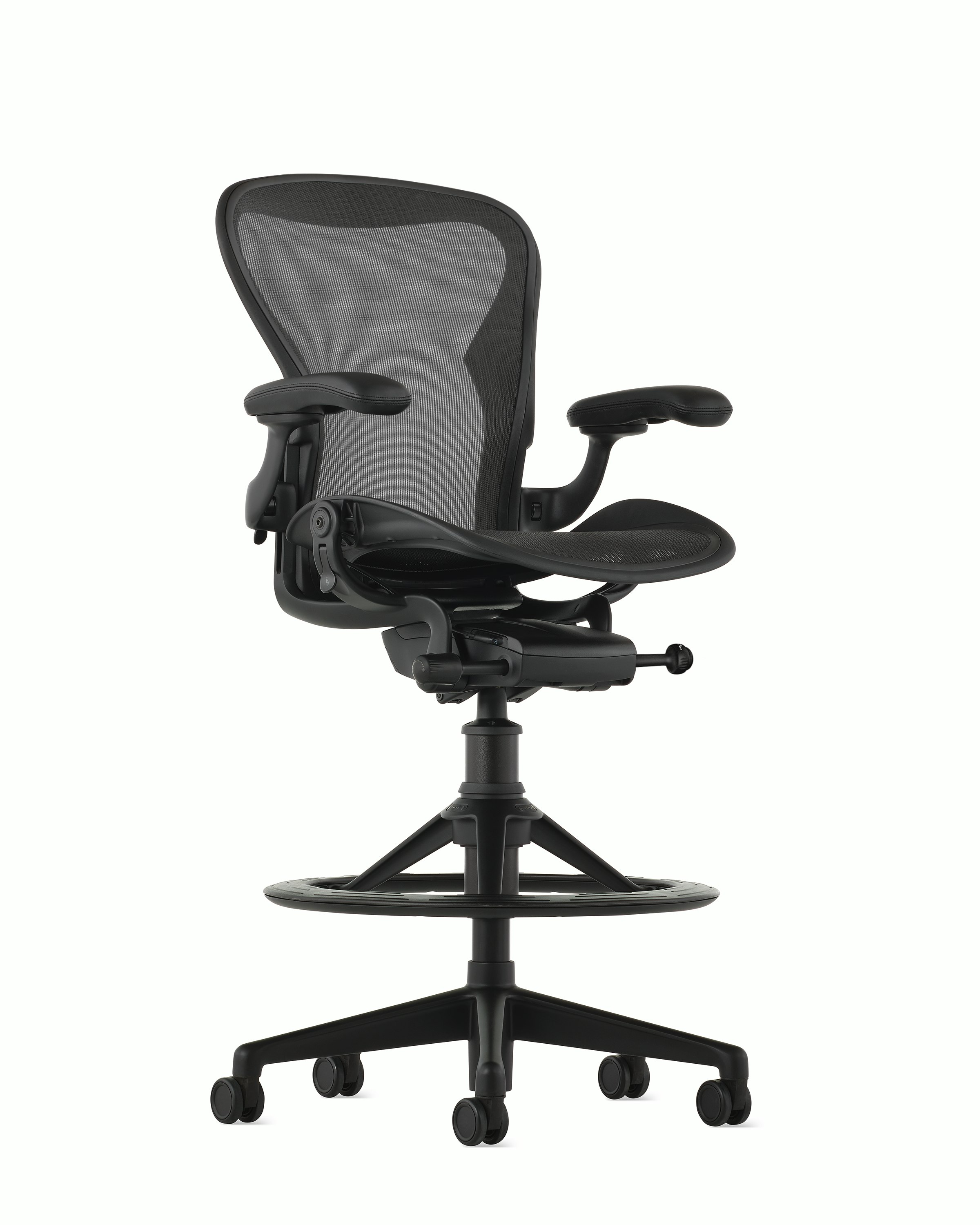 Aeron Stool in Onyx with Zonal Support, Tilt Limiter and adjustable arms