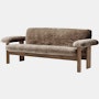 Brasilia Sofa - Walnut, Sheepskin, Sahara