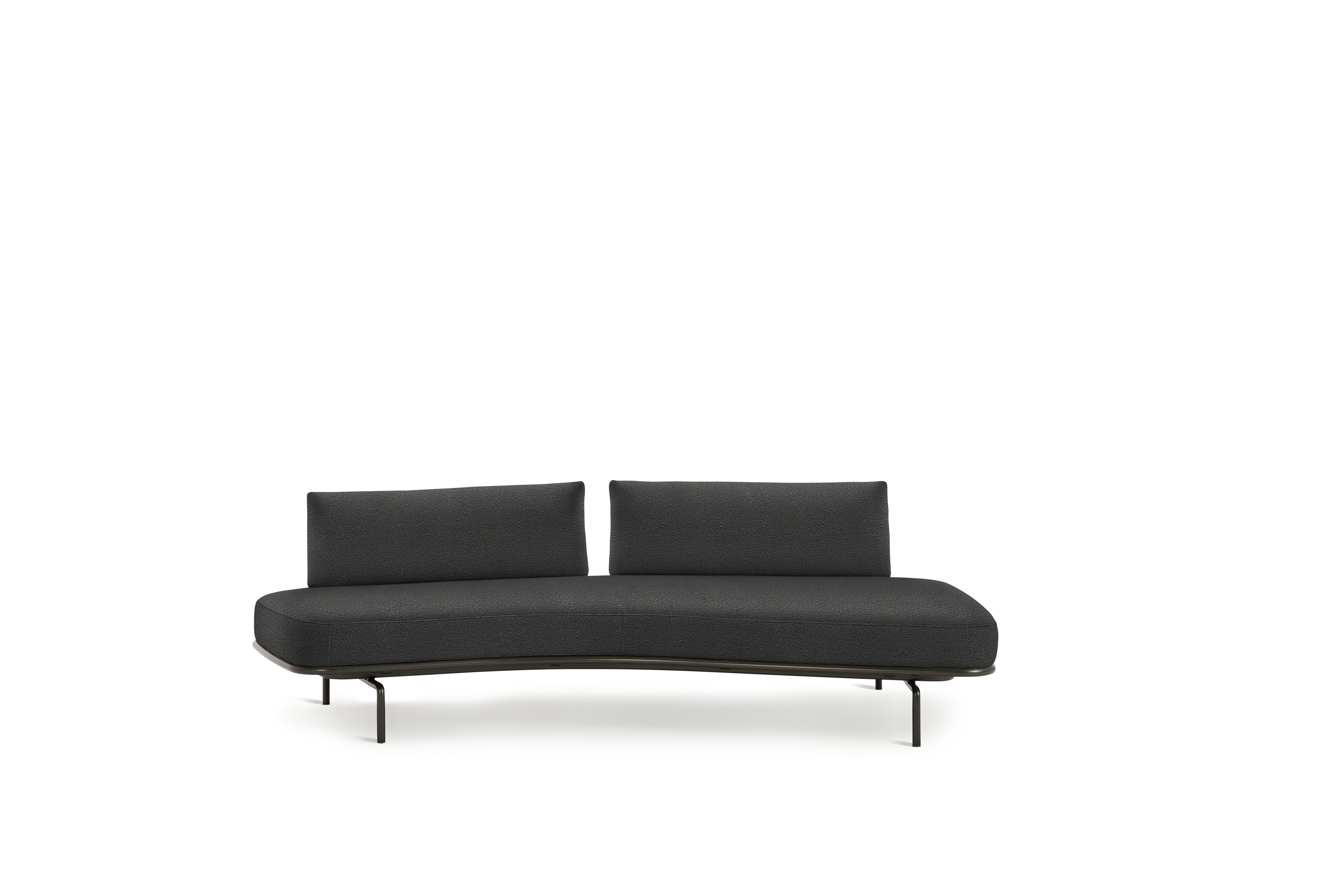 Panoramic Sofa - Right , Double Large, Curly, Dark Grey Charcoal